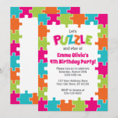 Puzzle Birthday Invitation | Puzzle Party Kaart (Voorkant / Achterkant)