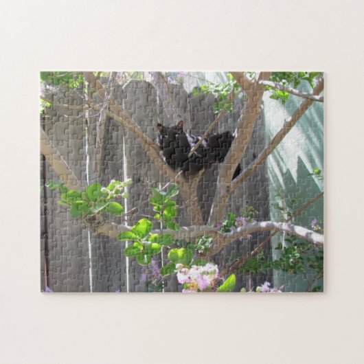 Puzzle - Black Cat in Tree Legpuzzel (Horizontaal)