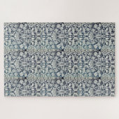 Puzzle - Blauw en wit ontwerp van het behangsel Legpuzzel (Horizontaal)