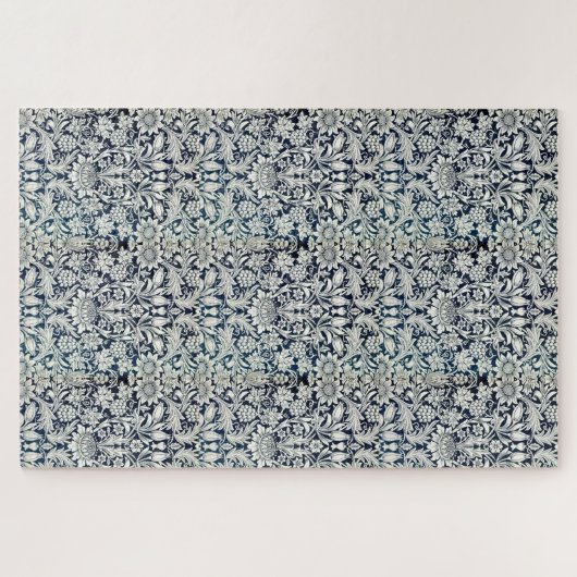 Puzzle - Blauw en wit ontwerp van het behangsel Legpuzzel (Horizontaal)