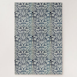 Puzzle - Blauw en wit ontwerp van het behangsel Legpuzzel