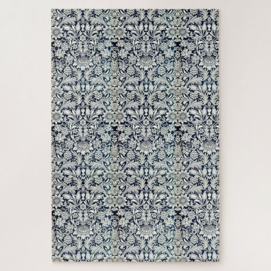 Puzzle - Blauw en wit ontwerp van het behangsel Legpuzzel (Verticaal)