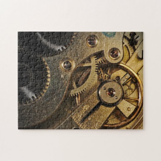 Puzzle: Brass Hearted. Horloge Legpuzzel (Horizontaal)