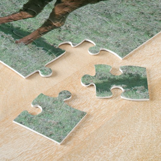 Puzzle - Bruin alpaca in het veld Legpuzzel (Zijkant)