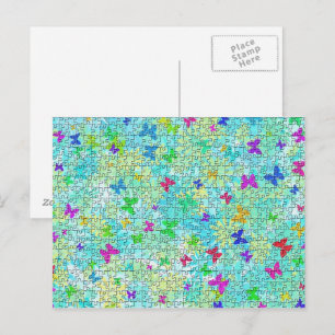 Puzzle Butterflies and Daisies-Colorful by STaylor Briefkaart