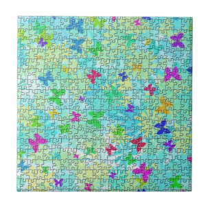 Puzzle Butterflies and Daisies-Colorful by STaylor Tegeltje