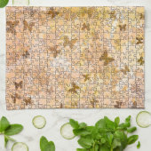 Puzzle Butterflies en Daisies-Browns van STaylor Theedoek (Gevouwen)