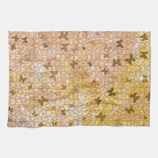 Puzzle Butterflies en Daisies-Browns van STaylor Theedoek (Horizontaal)