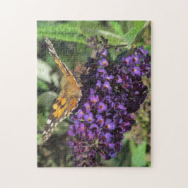 Puzzle - Butterfly op Paarse ventilator Legpuzzel
