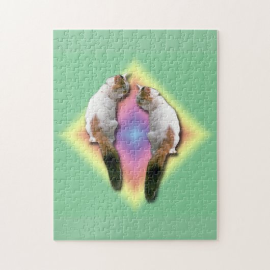 Puzzle - Cat en Rainbow Diamond Legpuzzel (Verticaal)