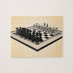Puzzle: Chessboard and Chess Pieces Legpuzzel