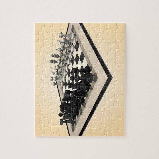 Puzzle: Chessboard and Chess Pieces Legpuzzel (Verticaal)