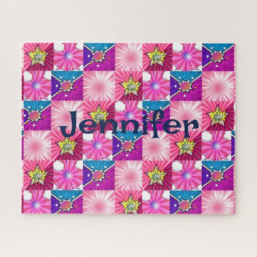 Puzzle comic super held, gepersonaliseerd legpuzzel (Horizontaal)