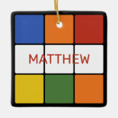 Puzzle Cube Game uit 1980, speciaal gepersonalisee Keramisch Ornament (Voorkant)