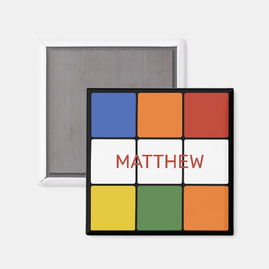 Puzzle Cube Game uit 1980, speciaal gepersonalisee Magneet (Voorkant / Achterkant)