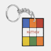 Puzzle Cube Game uit 1980, speciaal gepersonalisee Sleutelhanger (Voorkant Links)