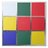 Puzzle Cube Gamer Primakleurige rode blauwe kleure Tegeltje (Voorkant)