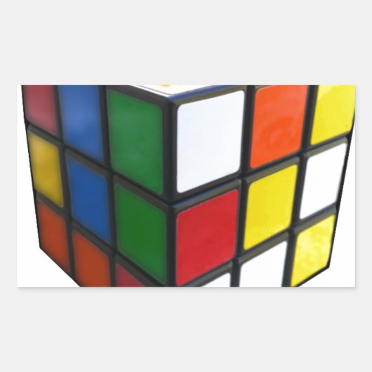 Puzzle Cube uit de jaren 80 Rechthoekige Sticker (Voorkant)