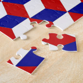 Puzzle - De illusie van het Blok in Rood, Wit, en Legpuzzel (Zijkant)