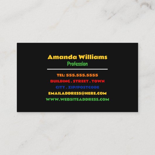 Puzzle Design uit 1970, Retrostijl Visitekaartje (Achterkant)