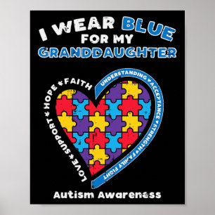 Puzzle Draag blauw voor kleindochter Autism Awaren Poster