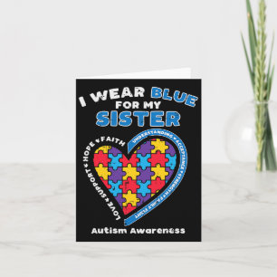 Puzzle Draag blauw voor mijn zuster Autism Awarene Kaart