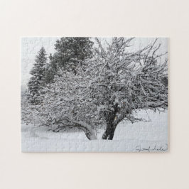 Puzzle eerste sneeuwboom legpuzzel