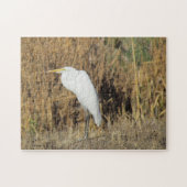 Puzzle - Egret in gras Legpuzzel (Horizontaal)