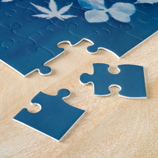 Puzzle fleuri Cyanotype - Voorjaarslucht Legpuzzel (Zijkant)