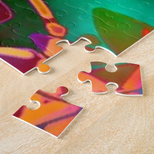 Puzzle Floral Abstract Glas in lood Legpuzzel (Zijkant)