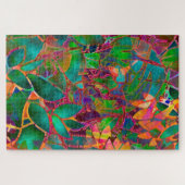 Puzzle Floral Abstract Glas in lood Legpuzzel (Horizontaal)