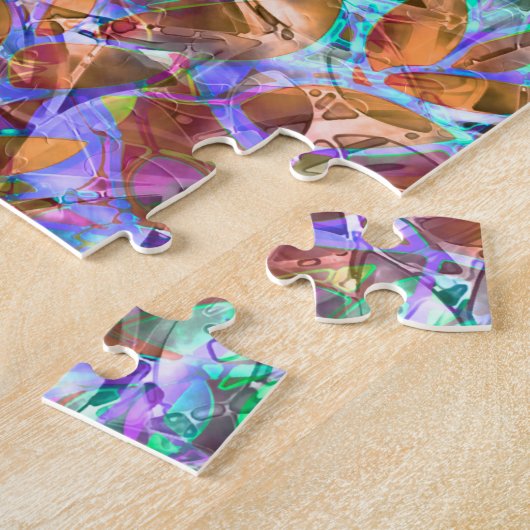 Puzzle Floral Abstract Glas in lood Legpuzzel (Zijkant)