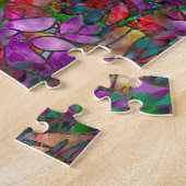 Puzzle Floral Abstract Glas in lood Legpuzzel (Zijkant)