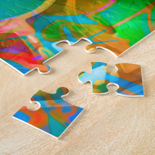 Puzzle Floral Abstract Glas in lood Legpuzzel (Zijkant)