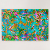 Puzzle Floral Abstract Glas in lood Legpuzzel (Horizontaal)