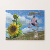 Puzzle - Flying Pig and Rabbit on Hill Legpuzzel (Horizontaal)