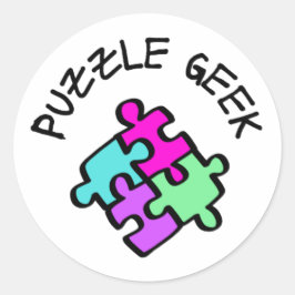 Puzzle Geek Ronde Sticker