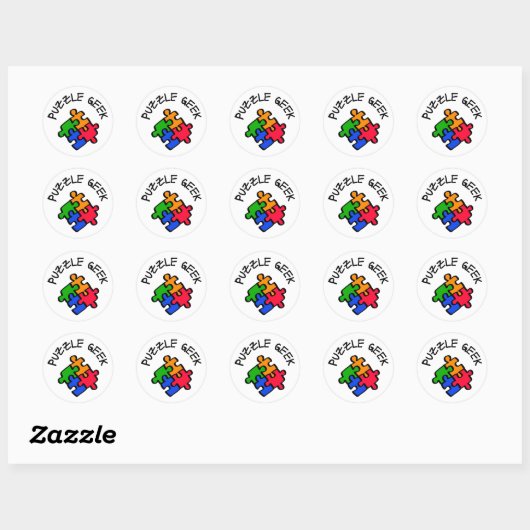 Puzzle Geek Ronde Sticker (Vel)