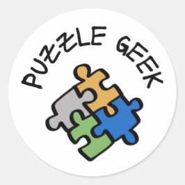 Puzzle Geek Ronde Sticker