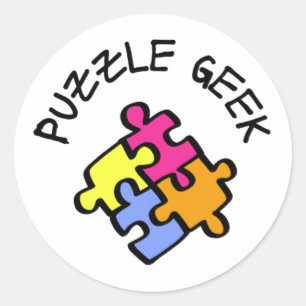 Puzzle Geek Ronde Sticker