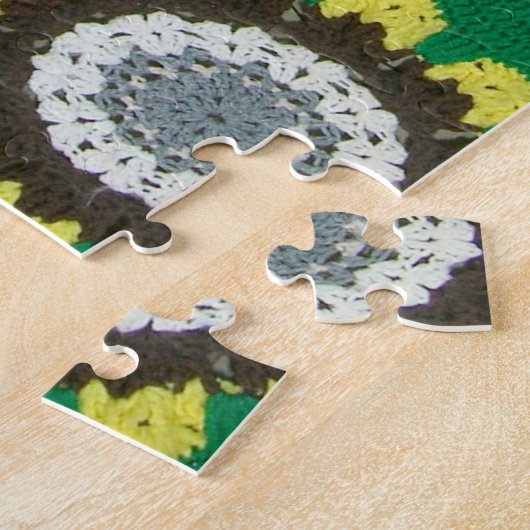 Puzzle - Gele Daisies in Crochet Legpuzzel (Zijkant)