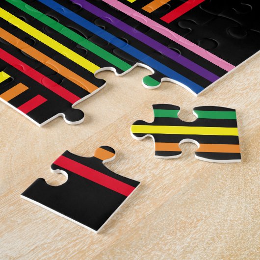 Puzzle - geweven regenbooggekleurde linten legpuzzel (Zijkant)