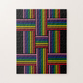 Puzzle - geweven regenbooggekleurde linten legpuzzel (Verticaal)