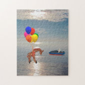 Puzzle - Giraffe over de oceaan vliegen Legpuzzel (Verticaal)