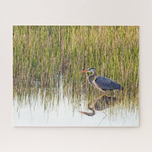 Puzzle - Great Blue Heron in een moeras Legpuzzel (Horizontaal)