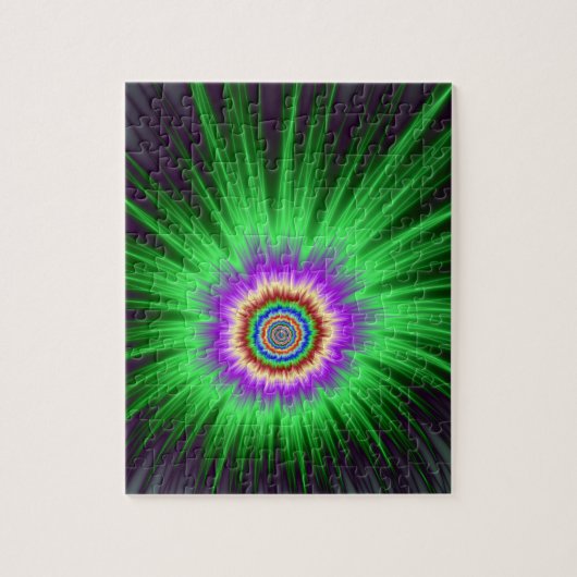 Puzzle Green Star Burst Legpuzzel (Verticaal)