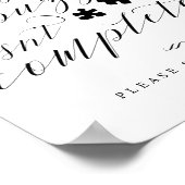 Puzzle Guest Book Elegant Calligraphy Wedding Sign Poster (Hoek)