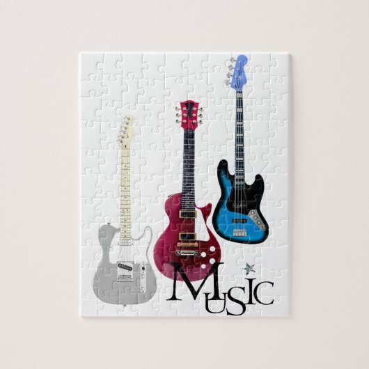 Puzzle "Guitares et Music" Legpuzzel (Verticaal)