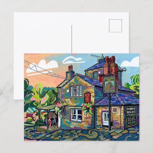 Puzzle Hall Inn, Sowerby Bridge Kunstprint Briefkaart (Voorkant / Achterkant)