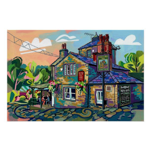 Puzzle Hall Inn, Sowerby Bridge Kunstprint Perfect Poster